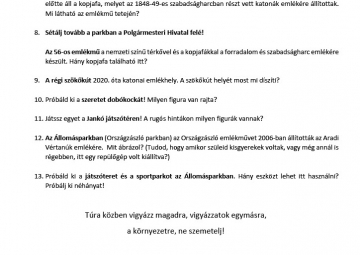 Kultúrkalandtúra útvonala 2. oldal